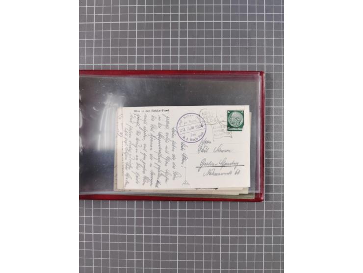 1925/35, kleine Sammlung Flaggenstempel “DSP HAMBURG-SÜDAMERIKA” mit ca. 90 Briefen, Karten und GSK, dabei u.a. zwei R-Briefe