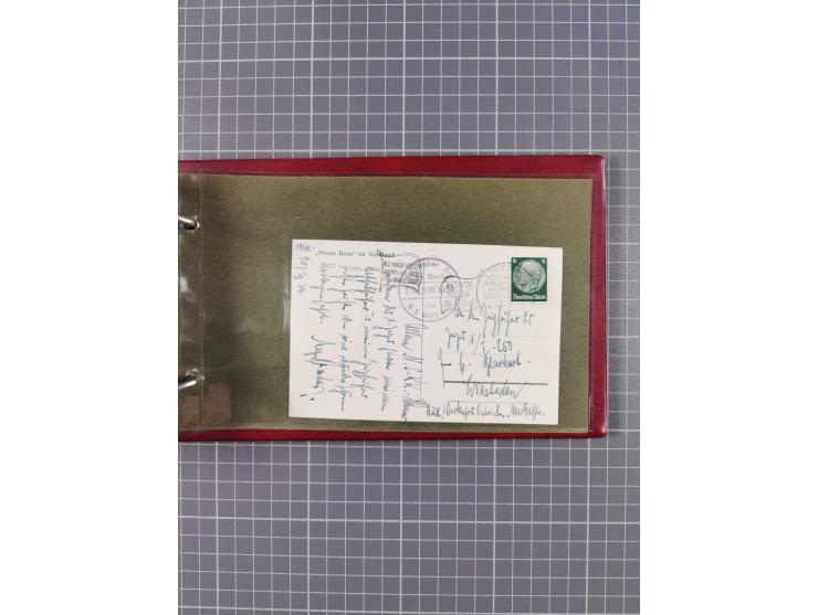 1925/35, kleine Sammlung Flaggenstempel “DSP HAMBURG-SÜDAMERIKA” mit ca. 90 Briefen, Karten und GSK, dabei u.a. zwei R-Briefe