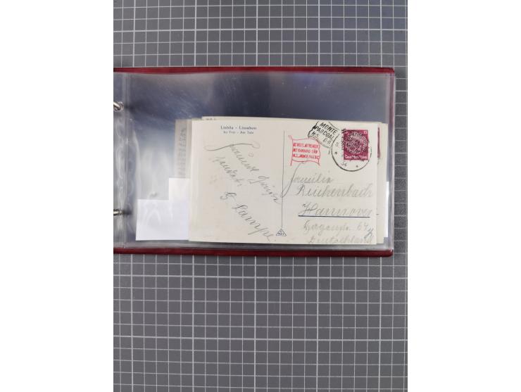 1925/35, kleine Sammlung Flaggenstempel “DSP HAMBURG-SÜDAMERIKA” mit ca. 90 Briefen, Karten und GSK, dabei u.a. zwei R-Briefe