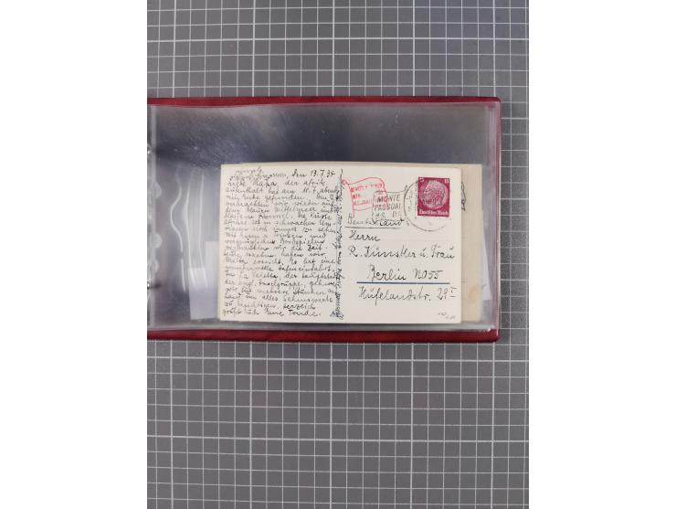 1925/35, kleine Sammlung Flaggenstempel “DSP HAMBURG-SÜDAMERIKA” mit ca. 90 Briefen, Karten und GSK, dabei u.a. zwei R-Briefe