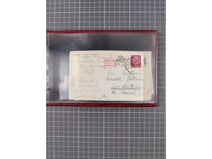 1925/35, kleine Sammlung Flaggenstempel “DSP HAMBURG-SÜDAMERIKA” mit ca. 90 Briefen, Karten und GSK, dabei u.a. zwei R-Briefe