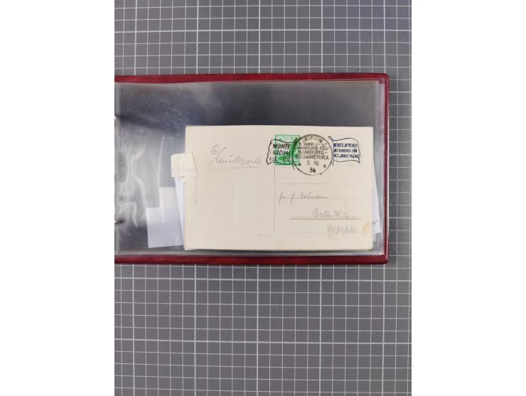1925/35, kleine Sammlung Flaggenstempel “DSP HAMBURG-SÜDAMERIKA” mit ca. 90 Briefen, Karten und GSK, dabei u.a. zwei R-Briefe