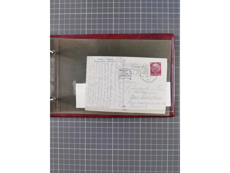 1925/35, kleine Sammlung Flaggenstempel “DSP HAMBURG-SÜDAMERIKA” mit ca. 90 Briefen, Karten und GSK, dabei u.a. zwei R-Briefe