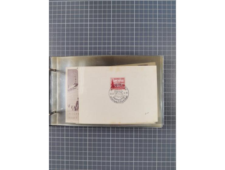 1934/39, Sammlung “Kraft durch Freude” mit ca. 240 Briefen, Karten und GSK inkl. Stempel des "LLOYD BREMEN", dazu Fotos, Schi