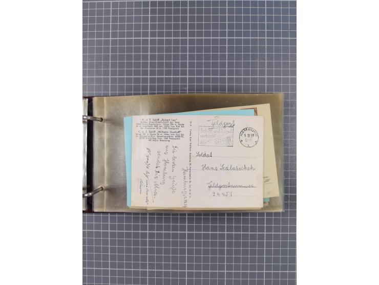 1934/39, Sammlung “Kraft durch Freude” mit ca. 240 Briefen, Karten und GSK inkl. Stempel des "LLOYD BREMEN", dazu Fotos, Schi