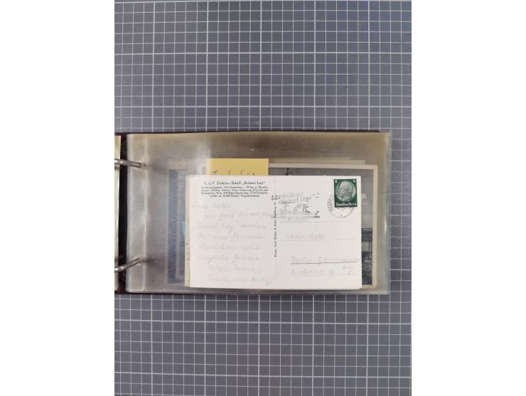 1934/39, Sammlung “Kraft durch Freude” mit ca. 240 Briefen, Karten und GSK inkl. Stempel des "LLOYD BREMEN", dazu Fotos, Schi