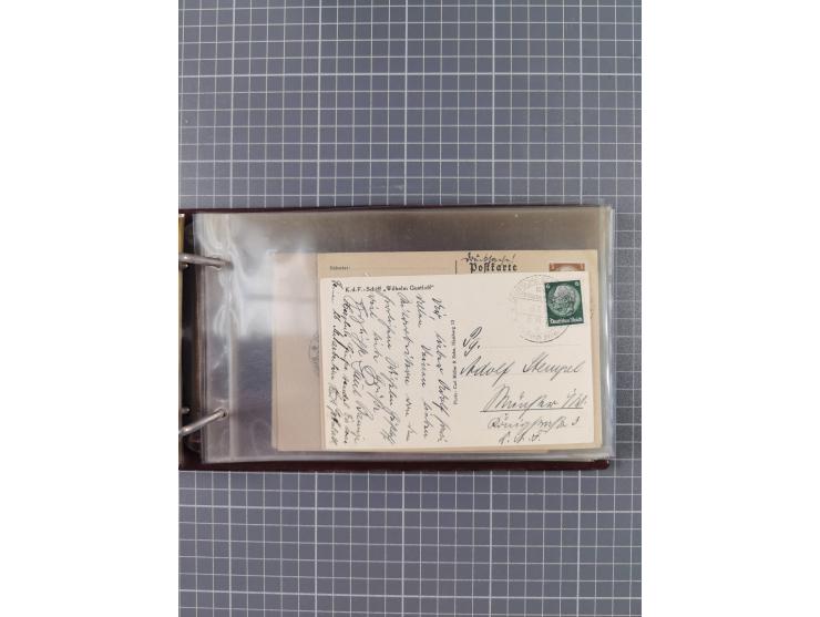 1934/39, Sammlung “Kraft durch Freude” mit ca. 240 Briefen, Karten und GSK inkl. Stempel des "LLOYD BREMEN", dazu Fotos, Schi