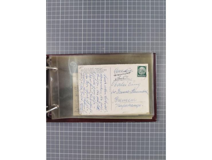 1934/39, Sammlung “Kraft durch Freude” mit ca. 240 Briefen, Karten und GSK inkl. Stempel des "LLOYD BREMEN", dazu Fotos, Schi