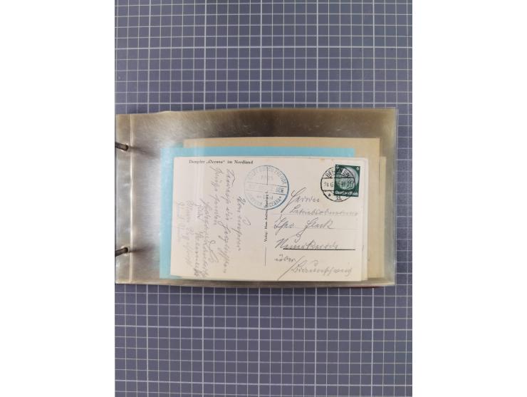 1934/39, Sammlung “Kraft durch Freude” mit ca. 240 Briefen, Karten und GSK inkl. Stempel des "LLOYD BREMEN", dazu Fotos, Schi