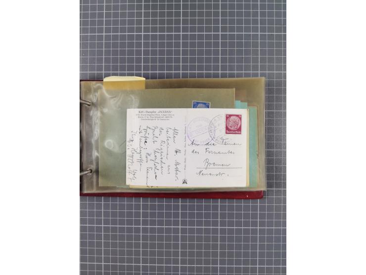 1934/39, Sammlung “Kraft durch Freude” mit ca. 240 Briefen, Karten und GSK inkl. Stempel des "LLOYD BREMEN", dazu Fotos, Schi