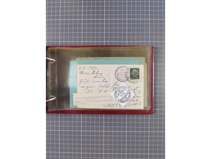1934/39, Sammlung “Kraft durch Freude” mit ca. 240 Briefen, Karten und GSK inkl. Stempel des "LLOYD BREMEN", dazu Fotos, Schi