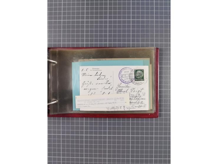 1934/39, Sammlung “Kraft durch Freude” mit ca. 240 Briefen, Karten und GSK inkl. Stempel des "LLOYD BREMEN", dazu Fotos, Schi