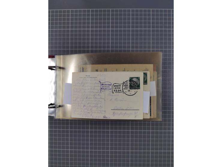 1934/39, Sammlung “Kraft durch Freude” mit ca. 240 Briefen, Karten und GSK inkl. Stempel des "LLOYD BREMEN", dazu Fotos, Schi