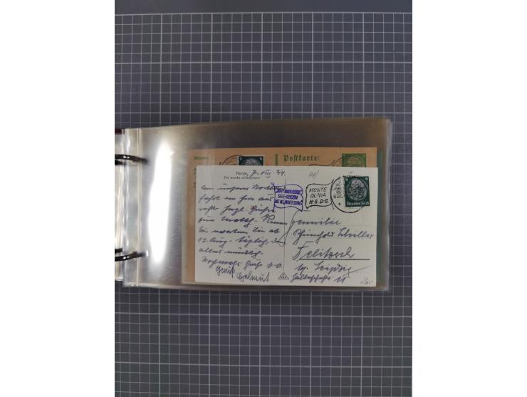 1934/39, Sammlung “Kraft durch Freude” mit ca. 240 Briefen, Karten und GSK inkl. Stempel des "LLOYD BREMEN", dazu Fotos, Schi