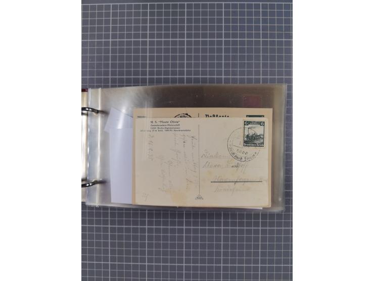 1934/39, Sammlung “Kraft durch Freude” mit ca. 240 Briefen, Karten und GSK inkl. Stempel des "LLOYD BREMEN", dazu Fotos, Schi