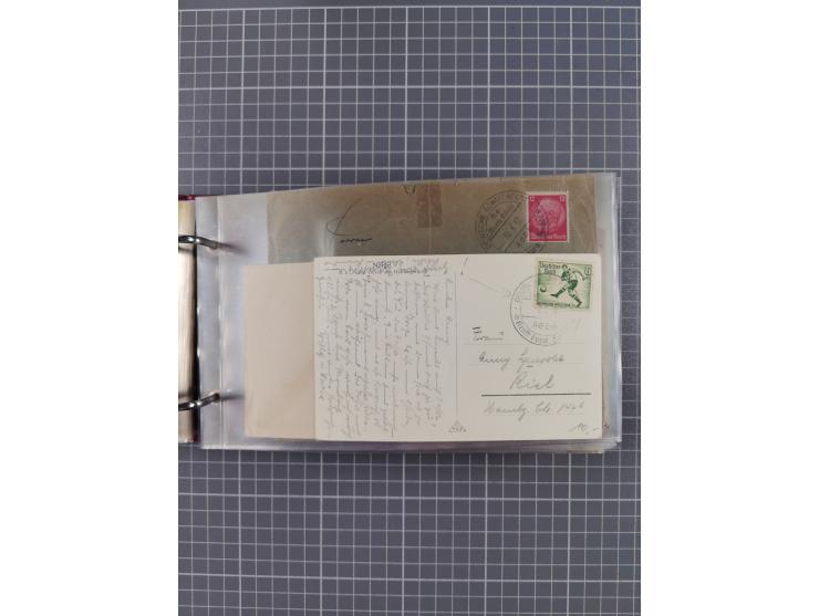 1934/39, Sammlung “Kraft durch Freude” mit ca. 240 Briefen, Karten und GSK inkl. Stempel des "LLOYD BREMEN", dazu Fotos, Schi