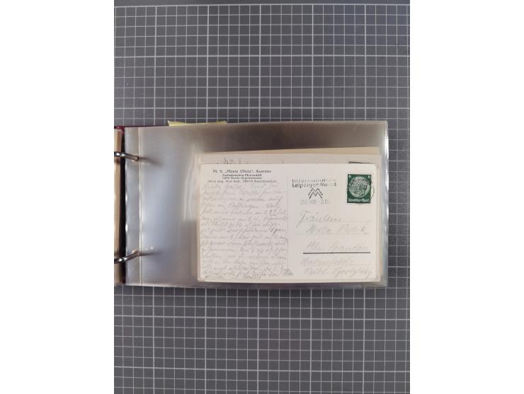 1934/39, Sammlung “Kraft durch Freude” mit ca. 240 Briefen, Karten und GSK inkl. Stempel des "LLOYD BREMEN", dazu Fotos, Schi