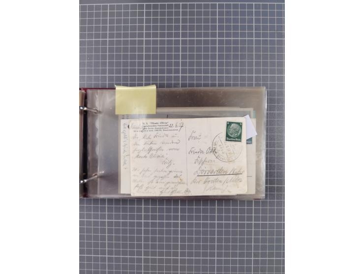 1934/39, Sammlung “Kraft durch Freude” mit ca. 240 Briefen, Karten und GSK inkl. Stempel des "LLOYD BREMEN", dazu Fotos, Schi