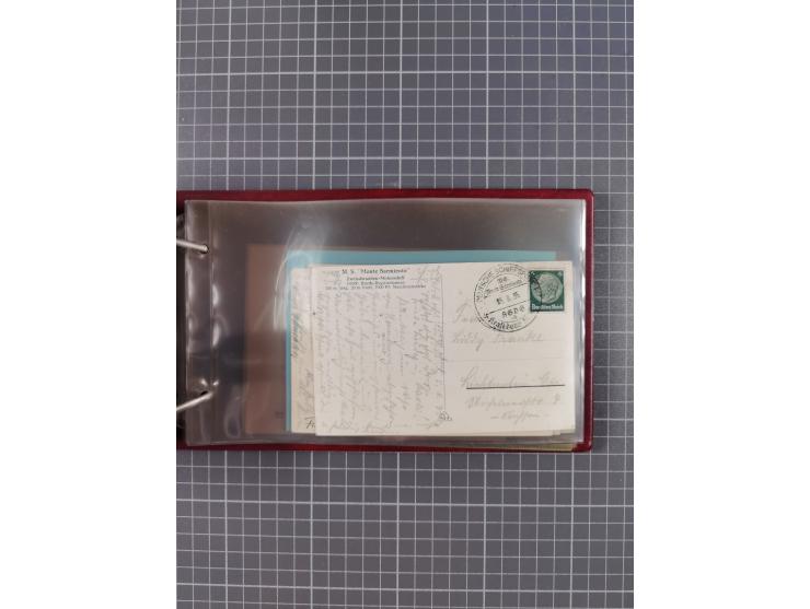 1934/39, Sammlung “Kraft durch Freude” mit ca. 240 Briefen, Karten und GSK inkl. Stempel des "LLOYD BREMEN", dazu Fotos, Schi