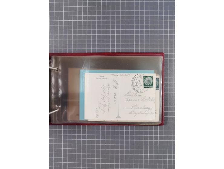 1934/39, Sammlung “Kraft durch Freude” mit ca. 240 Briefen, Karten und GSK inkl. Stempel des "LLOYD BREMEN", dazu Fotos, Schi