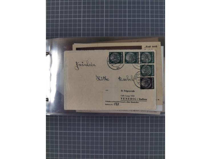 1934/39, Sammlung “Kraft durch Freude” mit ca. 240 Briefen, Karten und GSK inkl. Stempel des "LLOYD BREMEN", dazu Fotos, Schi