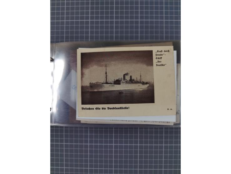 1934/39, Sammlung “Kraft durch Freude” mit ca. 240 Briefen, Karten und GSK inkl. Stempel des "LLOYD BREMEN", dazu Fotos, Schi
