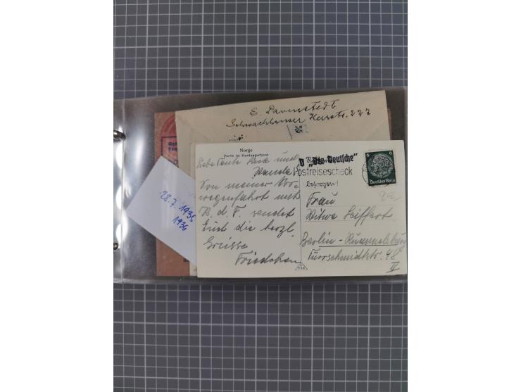 1934/39, Sammlung “Kraft durch Freude” mit ca. 240 Briefen, Karten und GSK inkl. Stempel des "LLOYD BREMEN", dazu Fotos, Schi