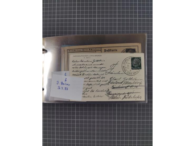 1934/39, Sammlung “Kraft durch Freude” mit ca. 240 Briefen, Karten und GSK inkl. Stempel des "LLOYD BREMEN", dazu Fotos, Schi