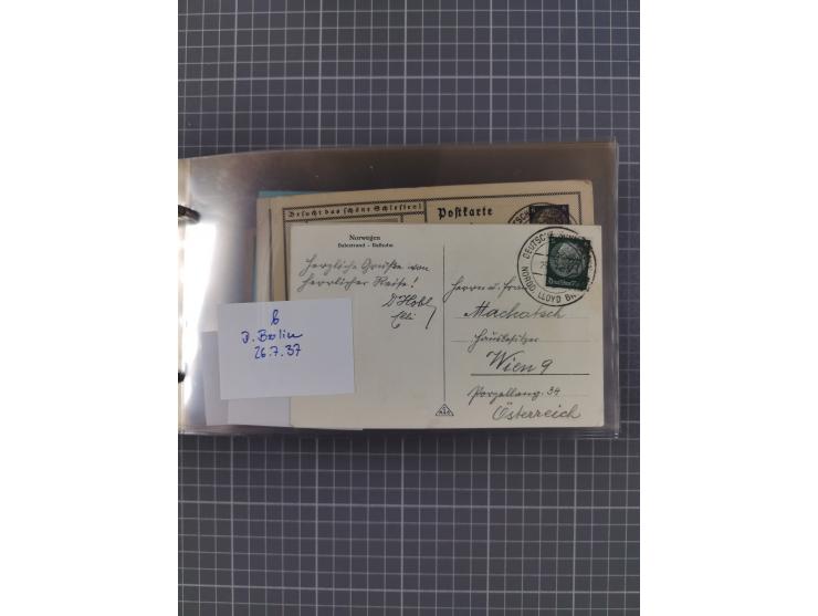 1934/39, Sammlung “Kraft durch Freude” mit ca. 240 Briefen, Karten und GSK inkl. Stempel des "LLOYD BREMEN", dazu Fotos, Schi