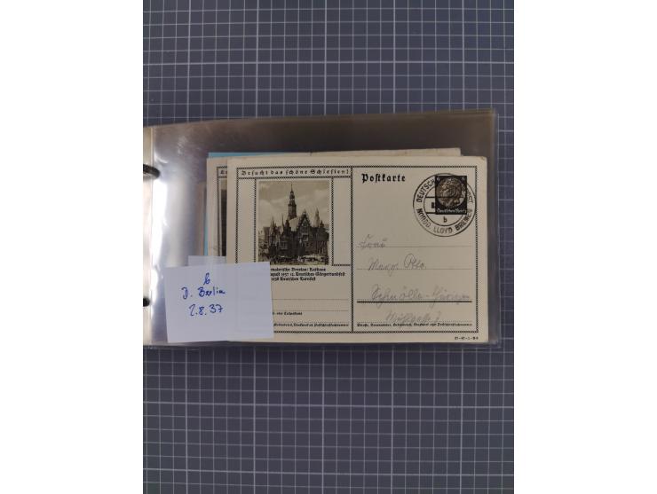 1934/39, Sammlung “Kraft durch Freude” mit ca. 240 Briefen, Karten und GSK inkl. Stempel des "LLOYD BREMEN", dazu Fotos, Schi