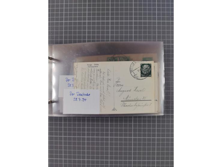 1934/39, Sammlung “Kraft durch Freude” mit ca. 240 Briefen, Karten und GSK inkl. Stempel des "LLOYD BREMEN", dazu Fotos, Schi