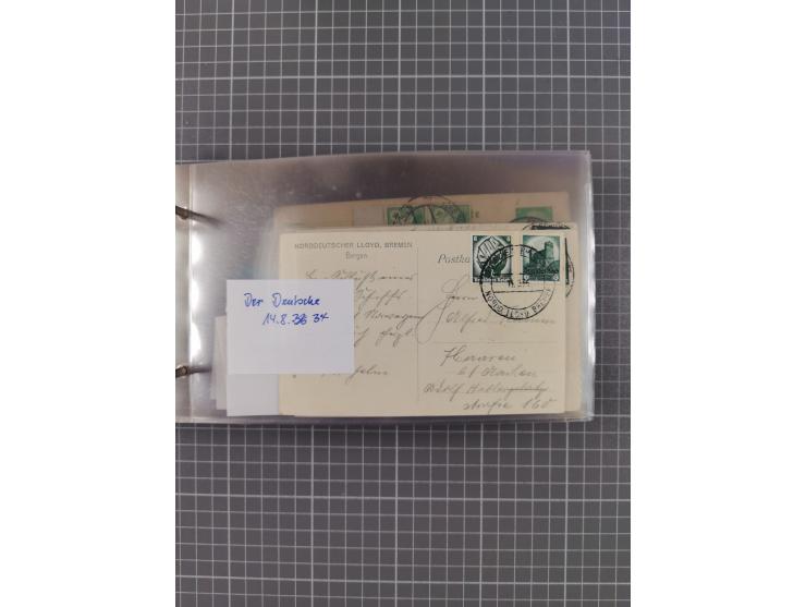 1934/39, Sammlung “Kraft durch Freude” mit ca. 240 Briefen, Karten und GSK inkl. Stempel des "LLOYD BREMEN", dazu Fotos, Schi