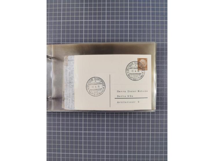 1934/39, Sammlung “Kraft durch Freude” mit ca. 240 Briefen, Karten und GSK inkl. Stempel des "LLOYD BREMEN", dazu Fotos, Schi