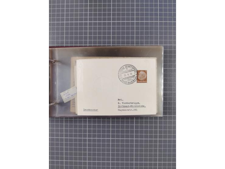 1934/39, Sammlung “Kraft durch Freude” mit ca. 240 Briefen, Karten und GSK inkl. Stempel des "LLOYD BREMEN", dazu Fotos, Schi