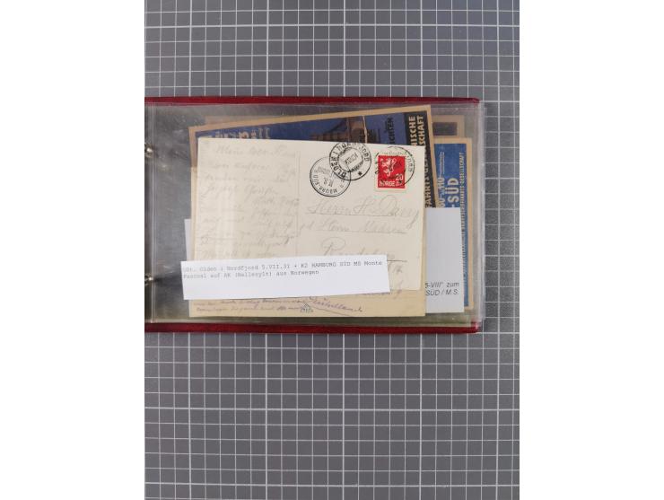 1898/1934, kleine Sammlung “Nordlandfahrten” inkl. Seeschiffspost Nordlandreisen ab 1931 mit 17 Briefen und Karten, dabei u.a