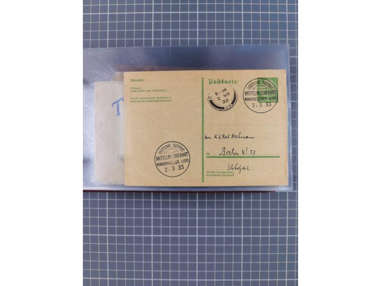 1908/39, Sammlung “Sonderreisen” des NDL und der HAPAG mit ca. 135 Briefen, Karten und GSK inkl. gebrauchten Telegramm-Karten