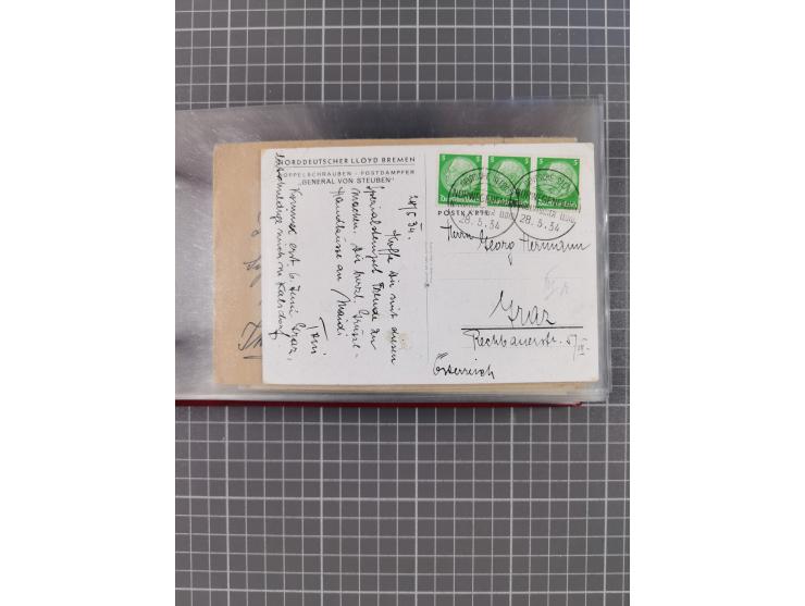 1908/39, Sammlung “Sonderreisen” des NDL und der HAPAG mit ca. 135 Briefen, Karten und GSK inkl. gebrauchten Telegramm-Karten