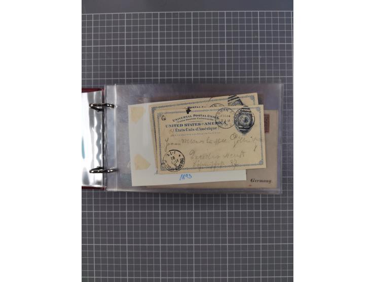 1892/1939, umfangreiche Sammlung “U.S. GERMAN SEA POST” mit ca. 400 Briefen, Karten und Ganzsachen, Schwerpunkt vor 1920 mit 