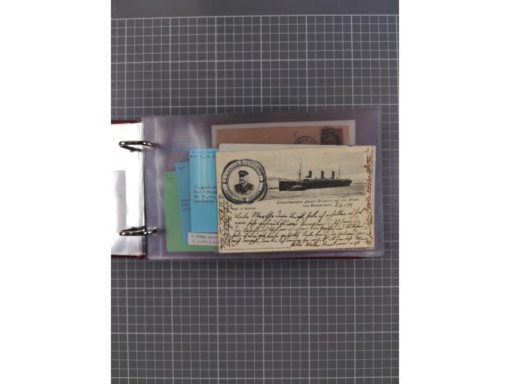 1892/1939, umfangreiche Sammlung “U.S. GERMAN SEA POST” mit ca. 400 Briefen, Karten und Ganzsachen, Schwerpunkt vor 1920 mit 