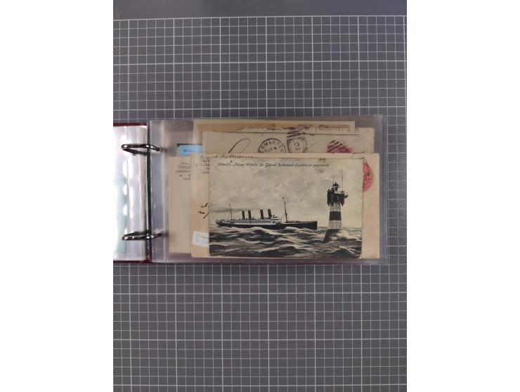1892/1939, umfangreiche Sammlung “U.S. GERMAN SEA POST” mit ca. 400 Briefen, Karten und Ganzsachen, Schwerpunkt vor 1920 mit 