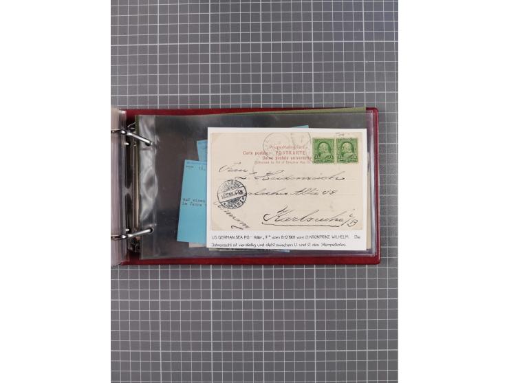 1892/1939, umfangreiche Sammlung “U.S. GERMAN SEA POST” mit ca. 400 Briefen, Karten und Ganzsachen, Schwerpunkt vor 1920 mit 