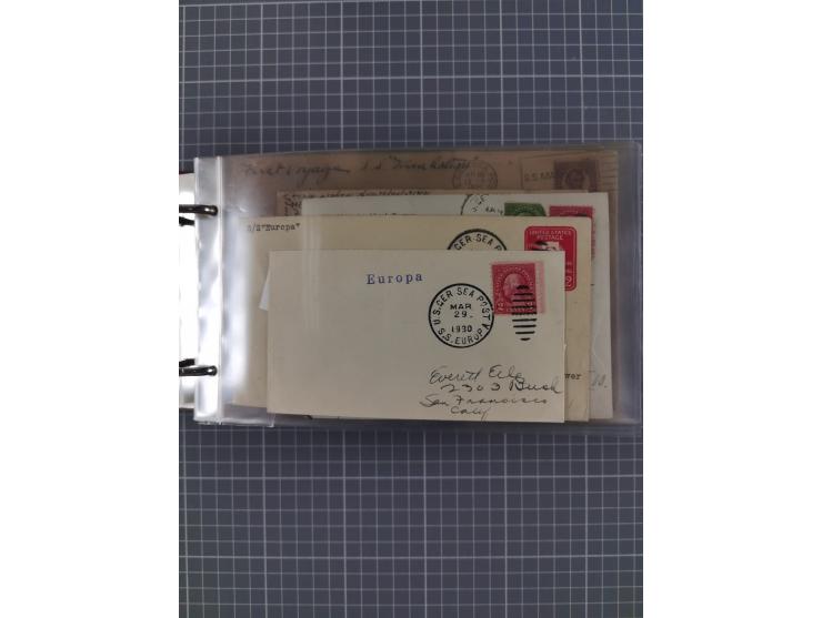 1892/1939, umfangreiche Sammlung “U.S. GERMAN SEA POST” mit ca. 400 Briefen, Karten und Ganzsachen, Schwerpunkt vor 1920 mit 