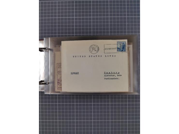 1892/1939, umfangreiche Sammlung “U.S. GERMAN SEA POST” mit ca. 400 Briefen, Karten und Ganzsachen, Schwerpunkt vor 1920 mit 