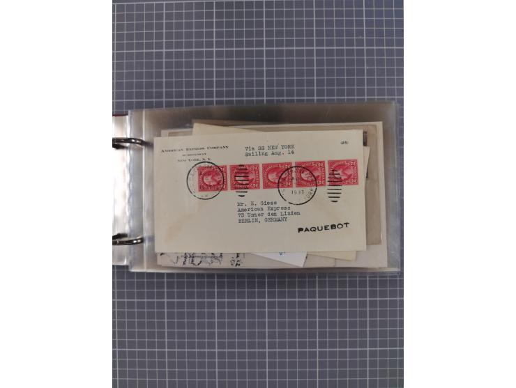 1892/1939, umfangreiche Sammlung “U.S. GERMAN SEA POST” mit ca. 400 Briefen, Karten und Ganzsachen, Schwerpunkt vor 1920 mit 