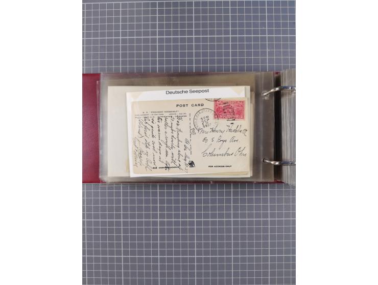 1892/1939, umfangreiche Sammlung “U.S. GERMAN SEA POST” mit ca. 400 Briefen, Karten und Ganzsachen, Schwerpunkt vor 1920 mit 