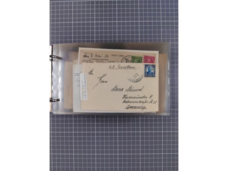 1892/1939, umfangreiche Sammlung “U.S. GERMAN SEA POST” mit ca. 400 Briefen, Karten und Ganzsachen, Schwerpunkt vor 1920 mit 
