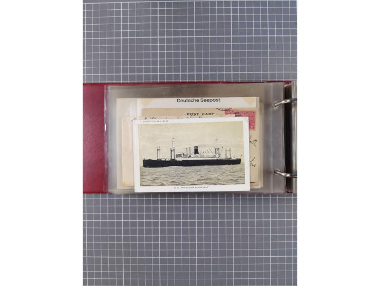 1892/1939, umfangreiche Sammlung “U.S. GERMAN SEA POST” mit ca. 400 Briefen, Karten und Ganzsachen, Schwerpunkt vor 1920 mit 