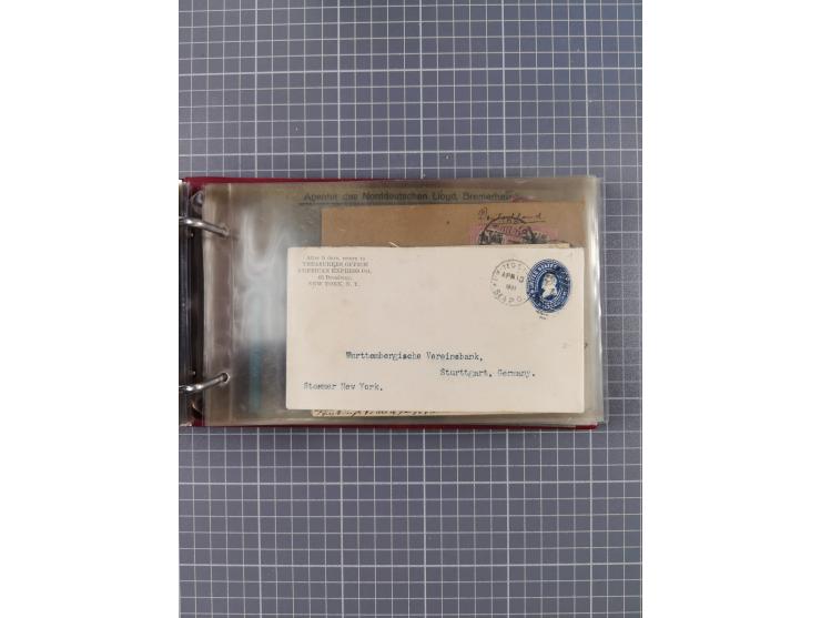 1892/1939, umfangreiche Sammlung “U.S. GERMAN SEA POST” mit ca. 400 Briefen, Karten und Ganzsachen, Schwerpunkt vor 1920 mit 