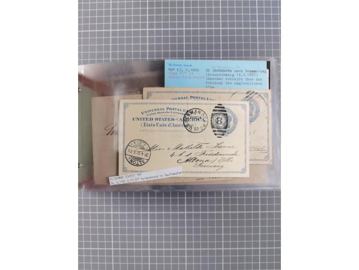 1892/1939, umfangreiche Sammlung “U.S. GERMAN SEA POST” mit ca. 400 Briefen, Karten und Ganzsachen, Schwerpunkt vor 1920 mit 