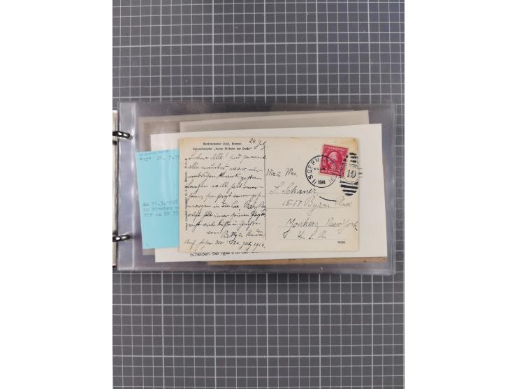 1892/1939, umfangreiche Sammlung “U.S. GERMAN SEA POST” mit ca. 400 Briefen, Karten und Ganzsachen, Schwerpunkt vor 1920 mit 